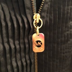Michael Kors black blouse gold zipper